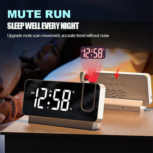 LED Projector Alarm Clock For Heavy Sleep