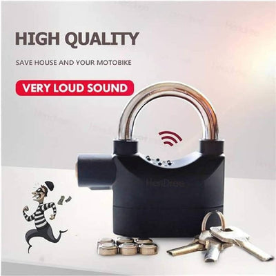 ( FREE HOME DELIVERY ) Alarm Lock Padlock Anti-Theft Security System Door Safety Lock (Black)